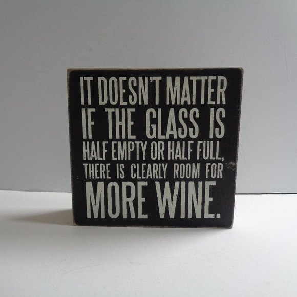 MORE WINE Wooden Standing Sign Decor by Primitives by Kathy Porch Sitting - Picture 1 of 2